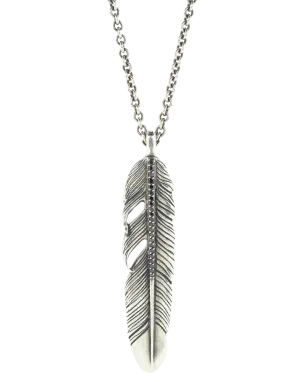 Black Diamond Feather Necklace