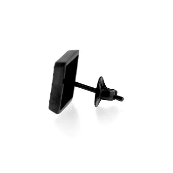 Blackened 18k White Gold Cuadrado Earrings Black Diamonds