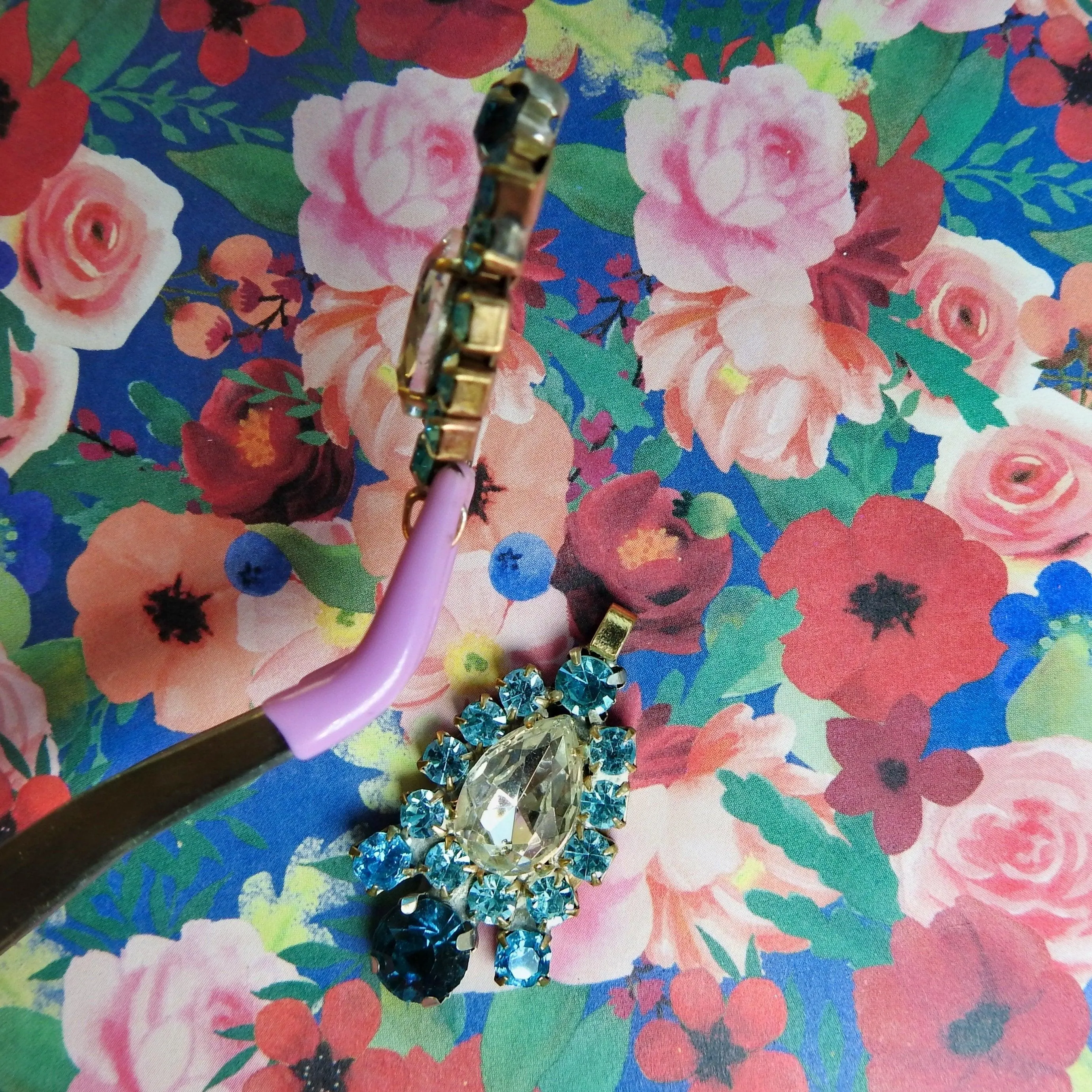 Blue glass charms pendants