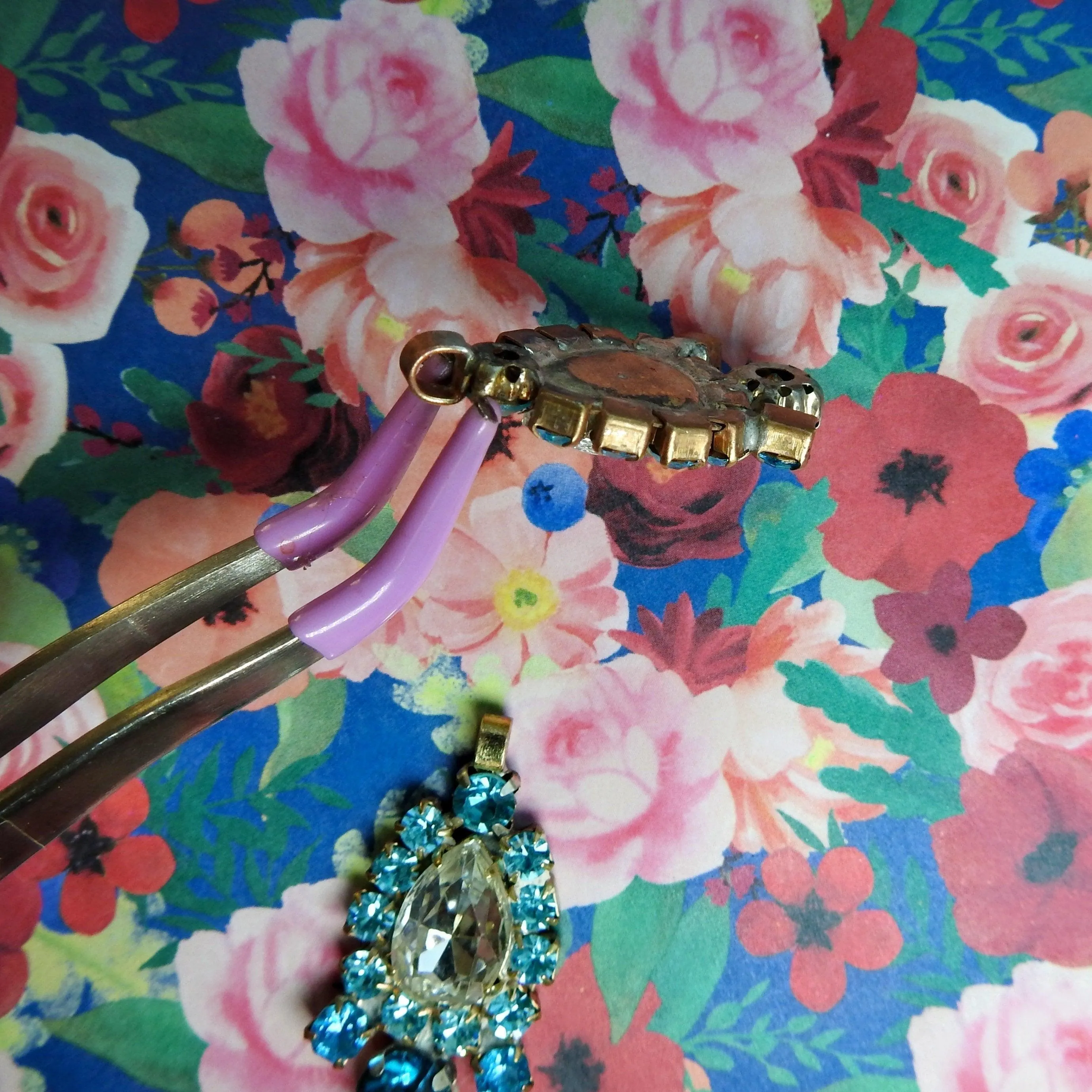 Blue glass charms pendants