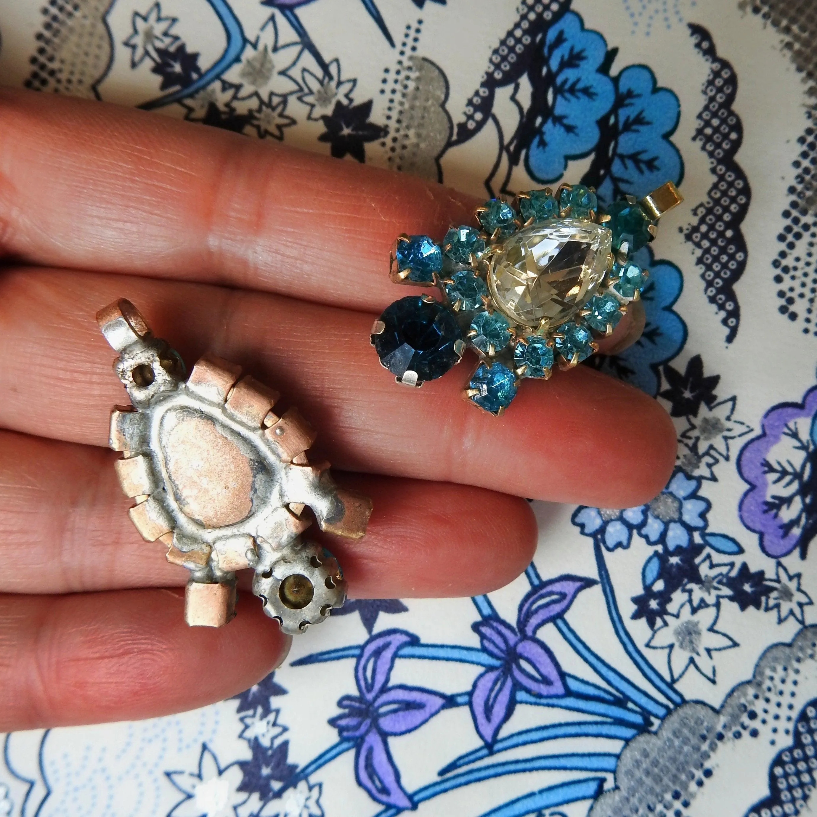 Blue glass charms pendants