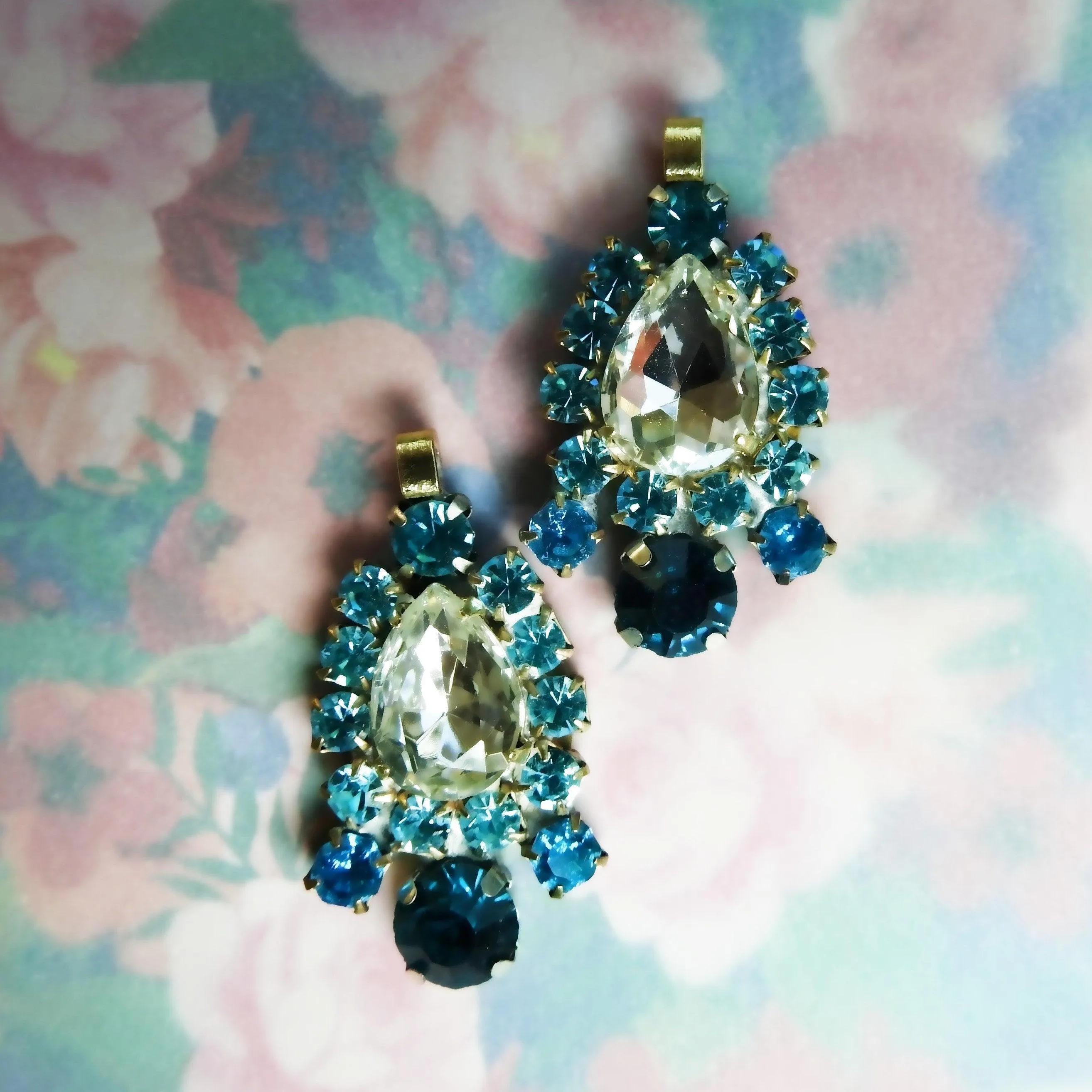 Blue glass charms pendants