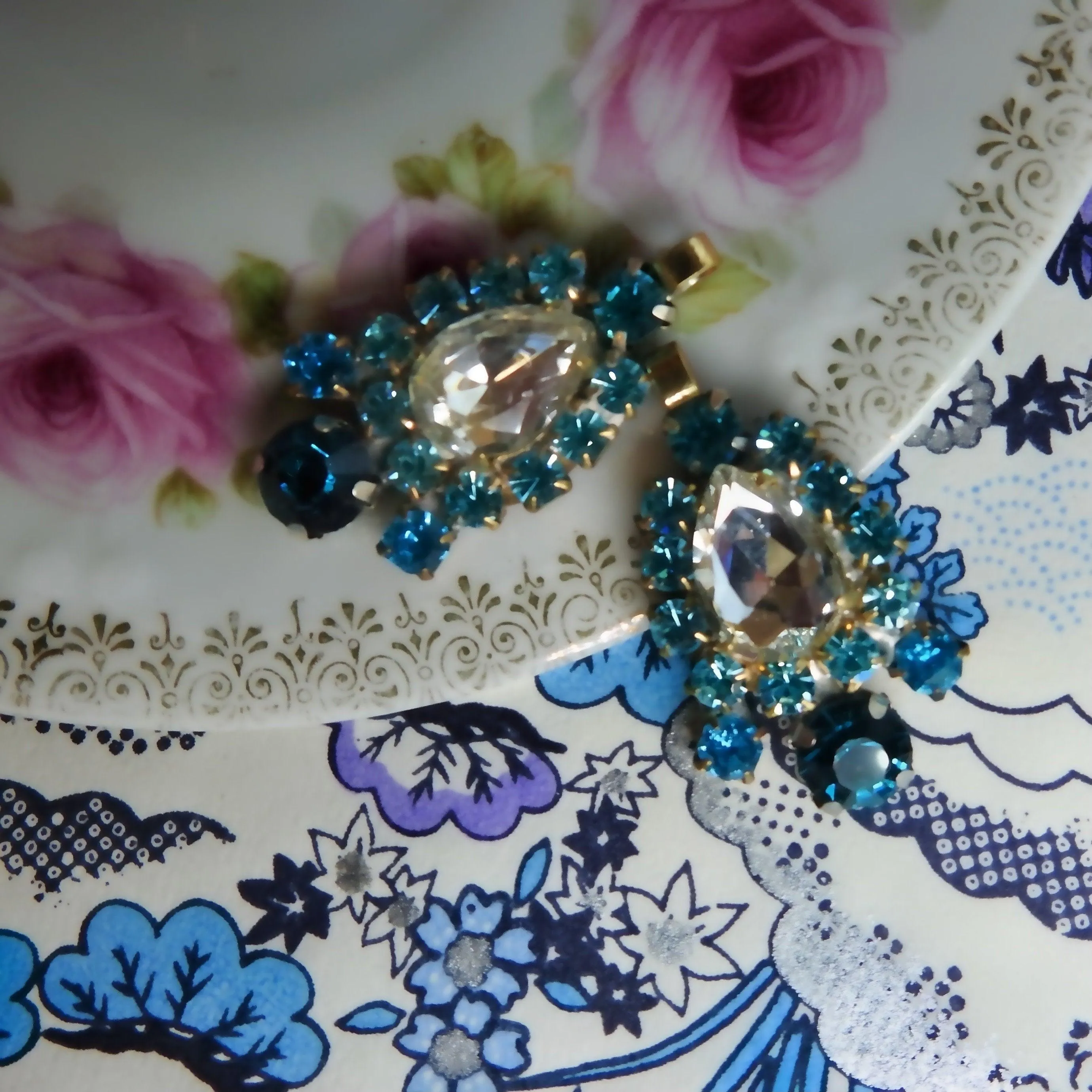 Blue glass charms pendants
