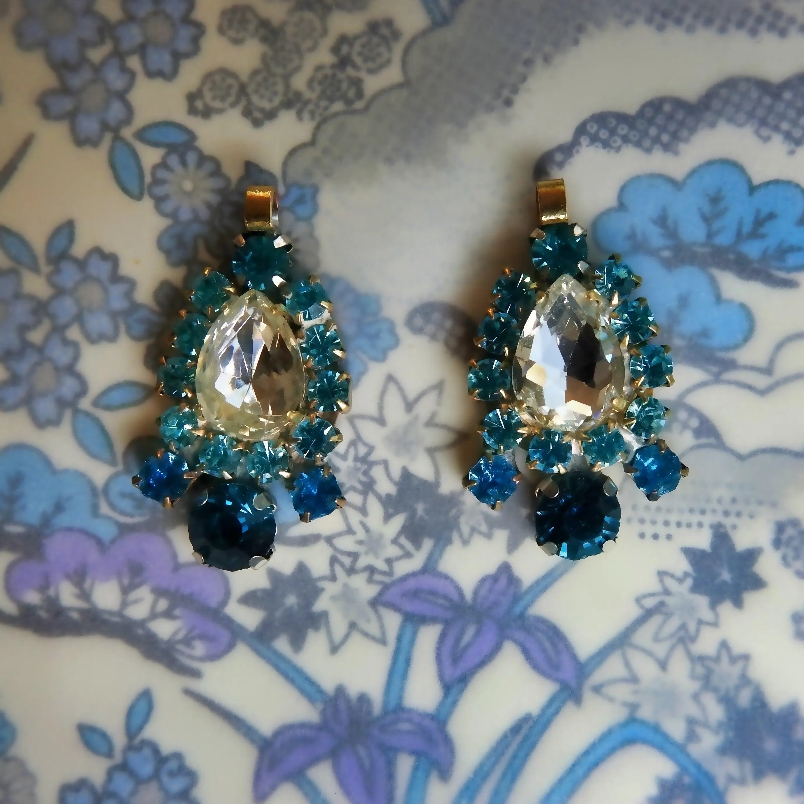 Blue glass charms pendants