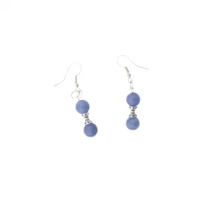 Blue-gray Stone & Silver Earrings