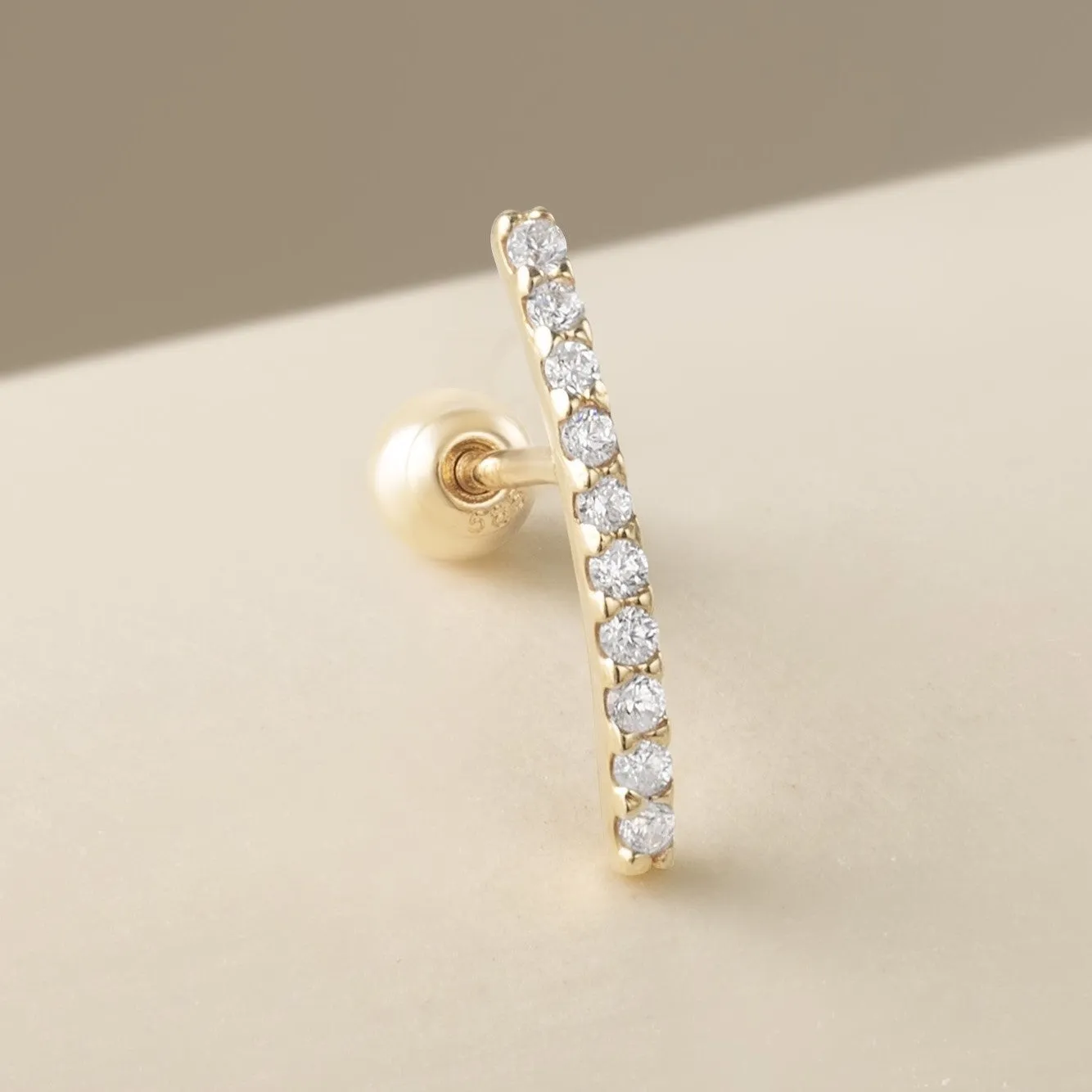 Bonnie Piercing in Yellow Gold with Cubic Zirconia