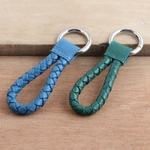 Braided Leather Key Fobs  - Trendy Duo