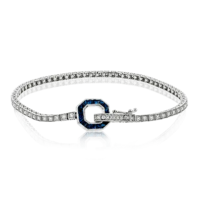 Buckle Bracelet in 18k Gold with Diamonds & Sapphires MB1731 WHITE 18K X