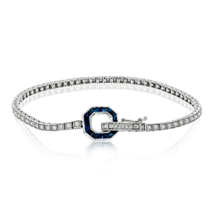 Buckle Bracelet in 18k Gold with Diamonds & Sapphires MB1731 WHITE 18K X