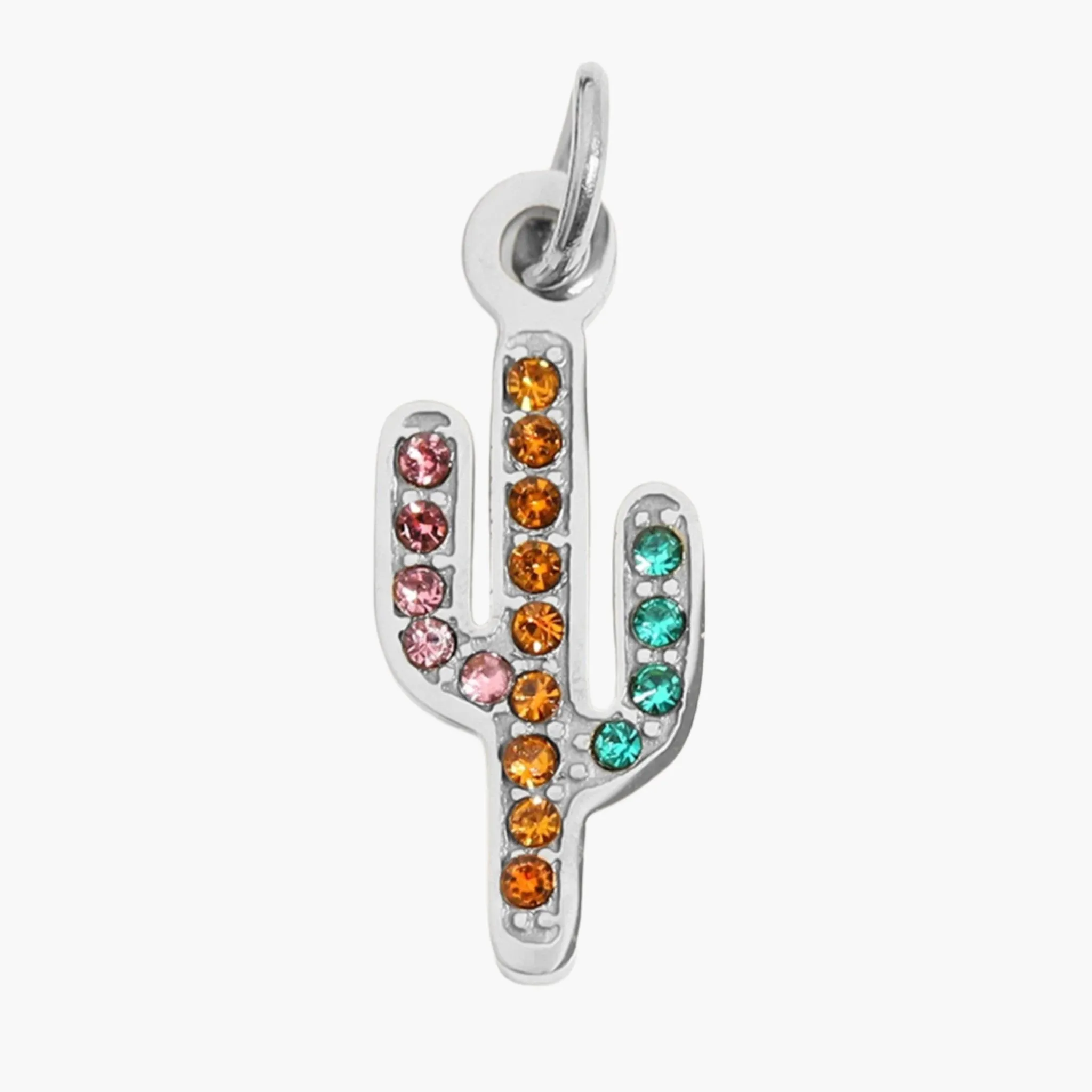 Cactus with CZ Stone Charm