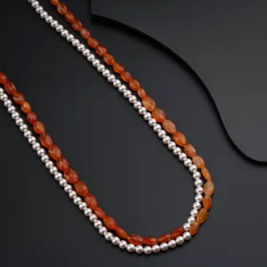 Carnelian Cascade Pearl Necklace
