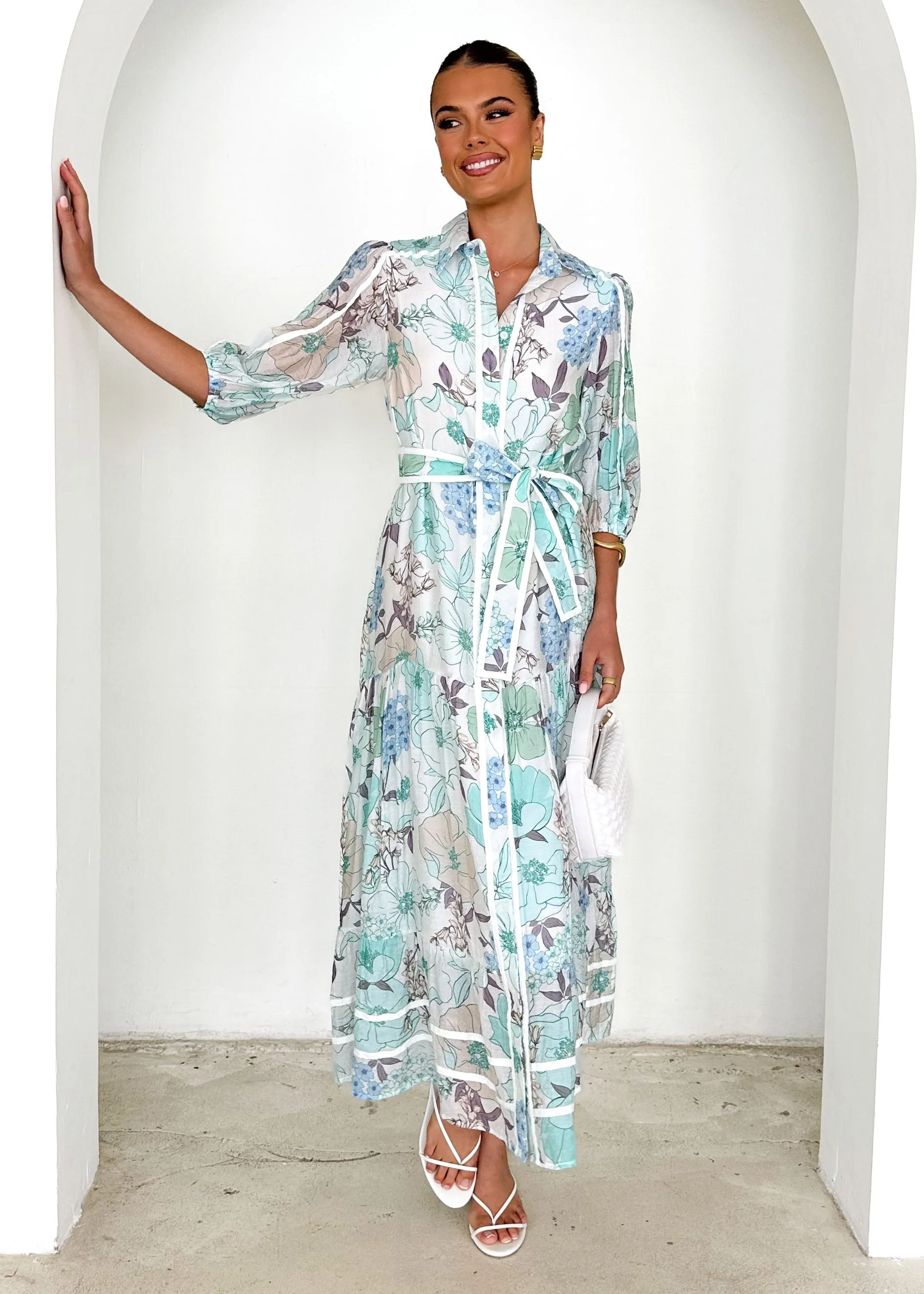 Chesire Maxi Dress - Blue Floral