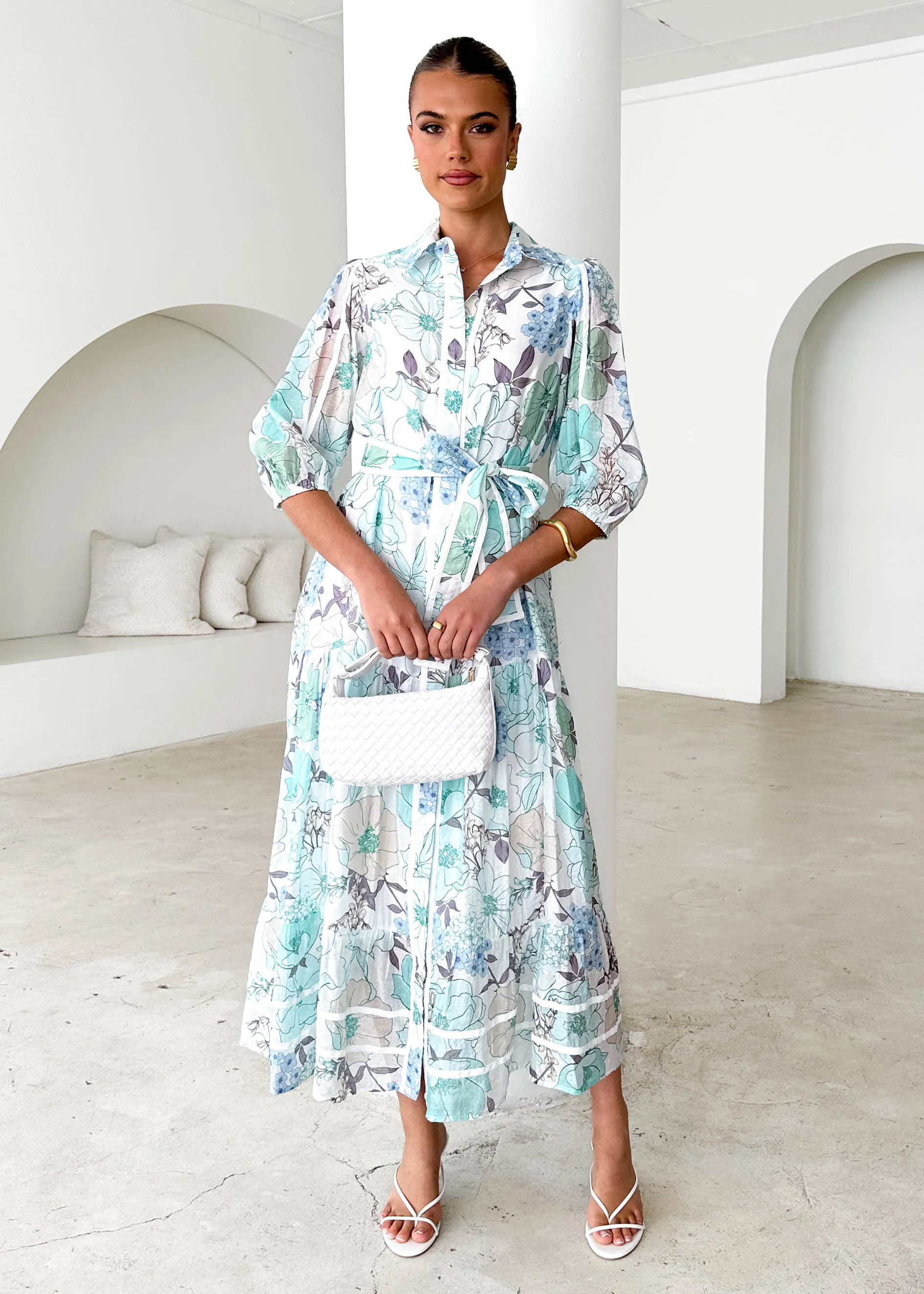 Chesire Maxi Dress - Blue Floral