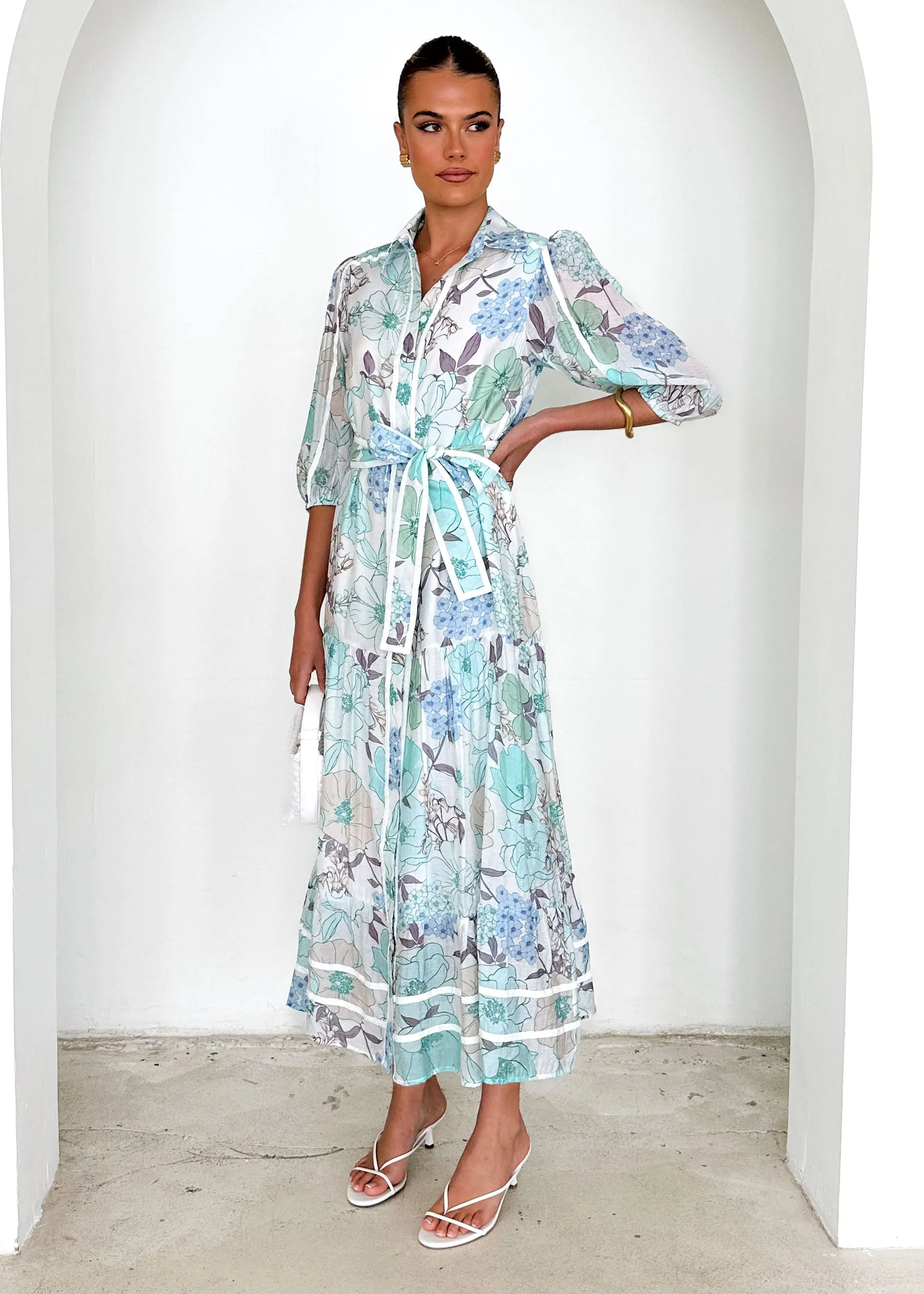 Chesire Maxi Dress - Blue Floral