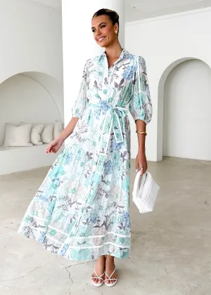 Chesire Maxi Dress - Blue Floral