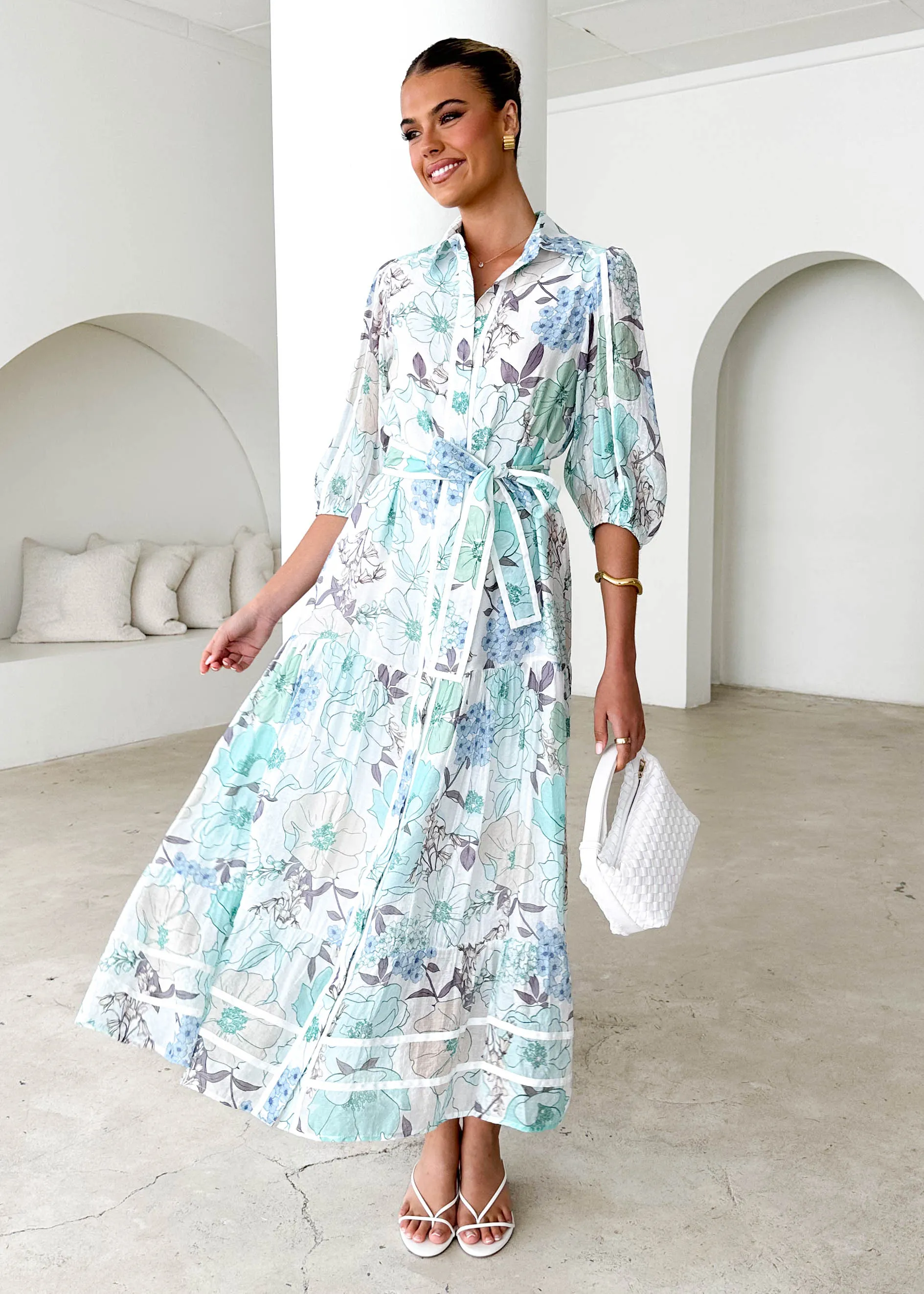 Chesire Maxi Dress - Blue Floral