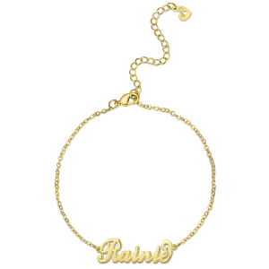 Children's Name Bracelet 14K Gold Plated - Length Adjustable