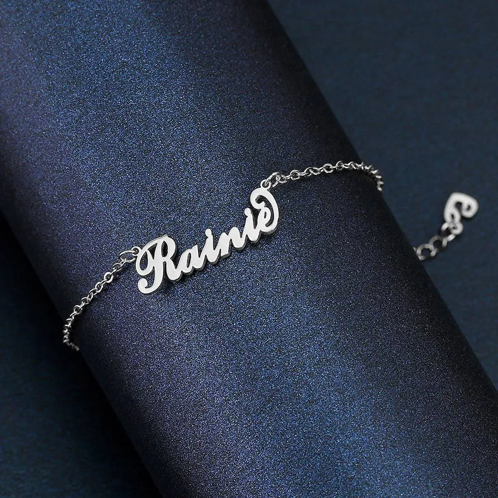 Children's Name Bracelet Platinum Plated - Length Adjustable