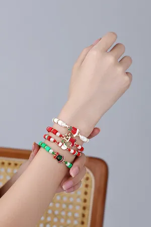 CHRISTMAS SANTA RUDOLPH HEISI BRACELETS SET OF 4 | 40B121