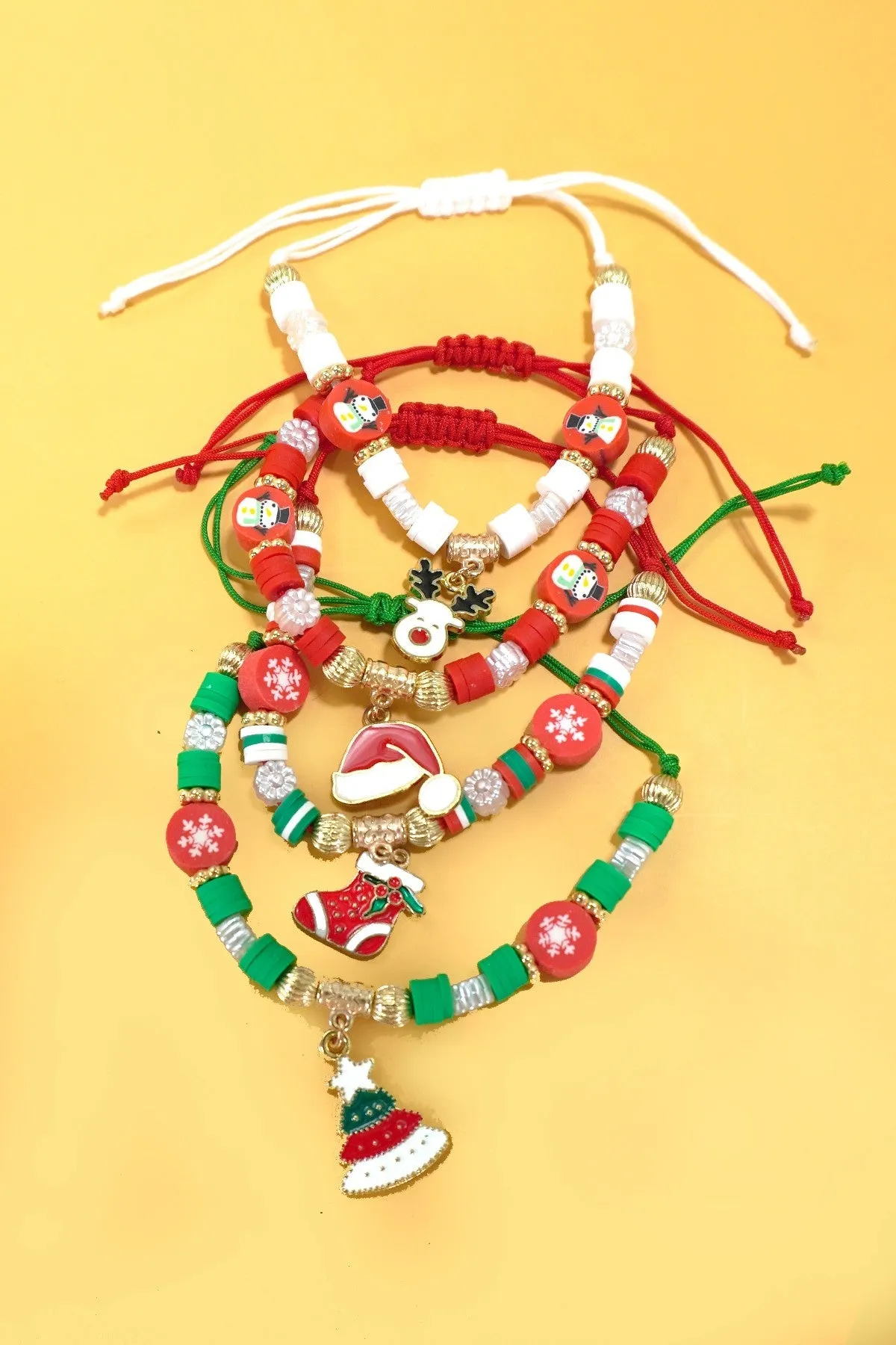 CHRISTMAS SANTA RUDOLPH HEISI BRACELETS SET OF 4 | 40B121