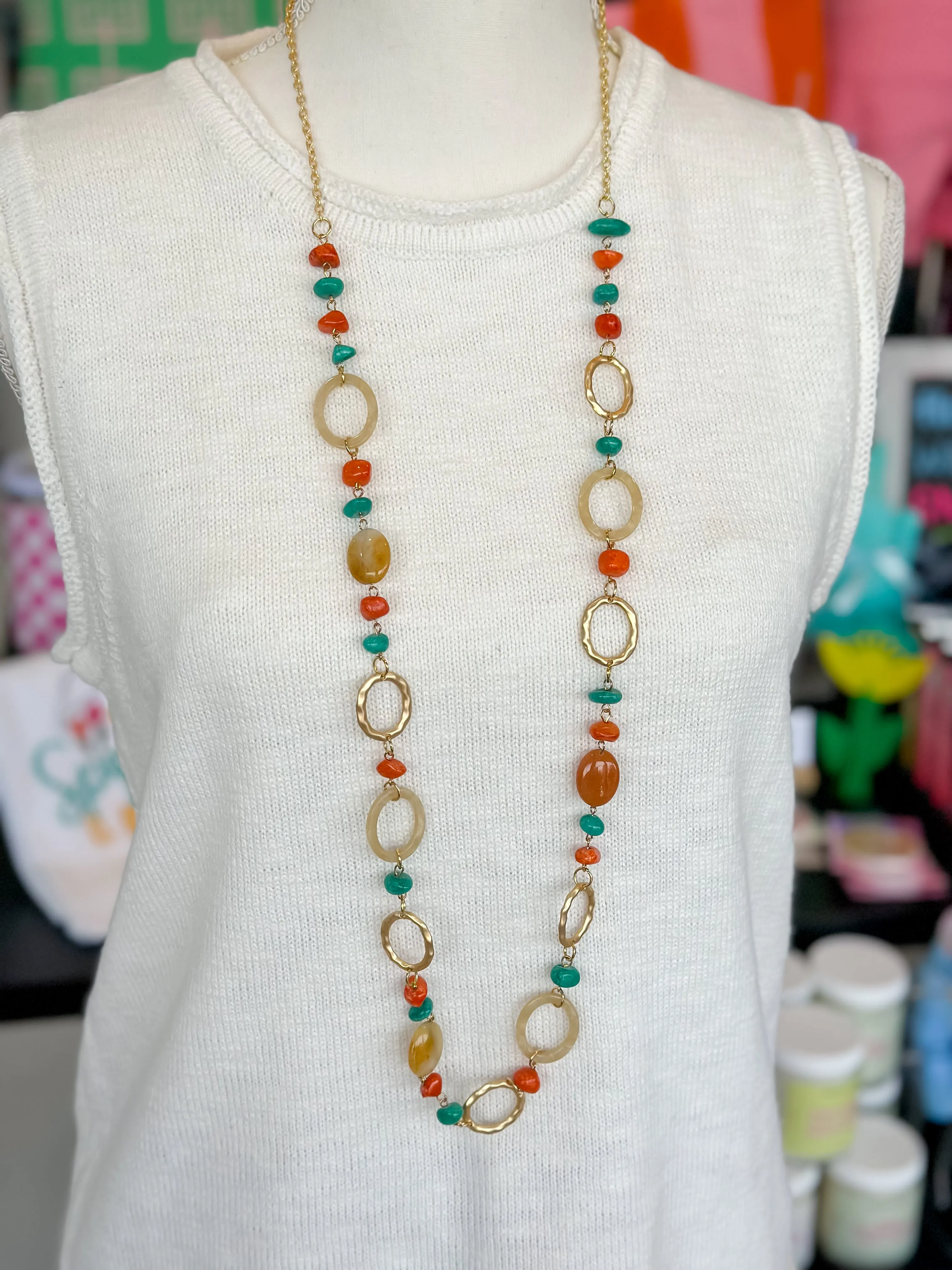 Circle Link Sunset Necklace