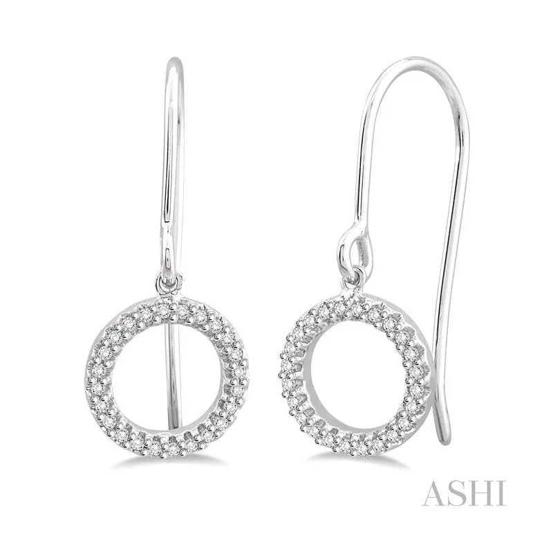 Circle Petite Diamond Fashion Earrings