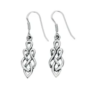 Classic Celtic Drop Silver Earrings