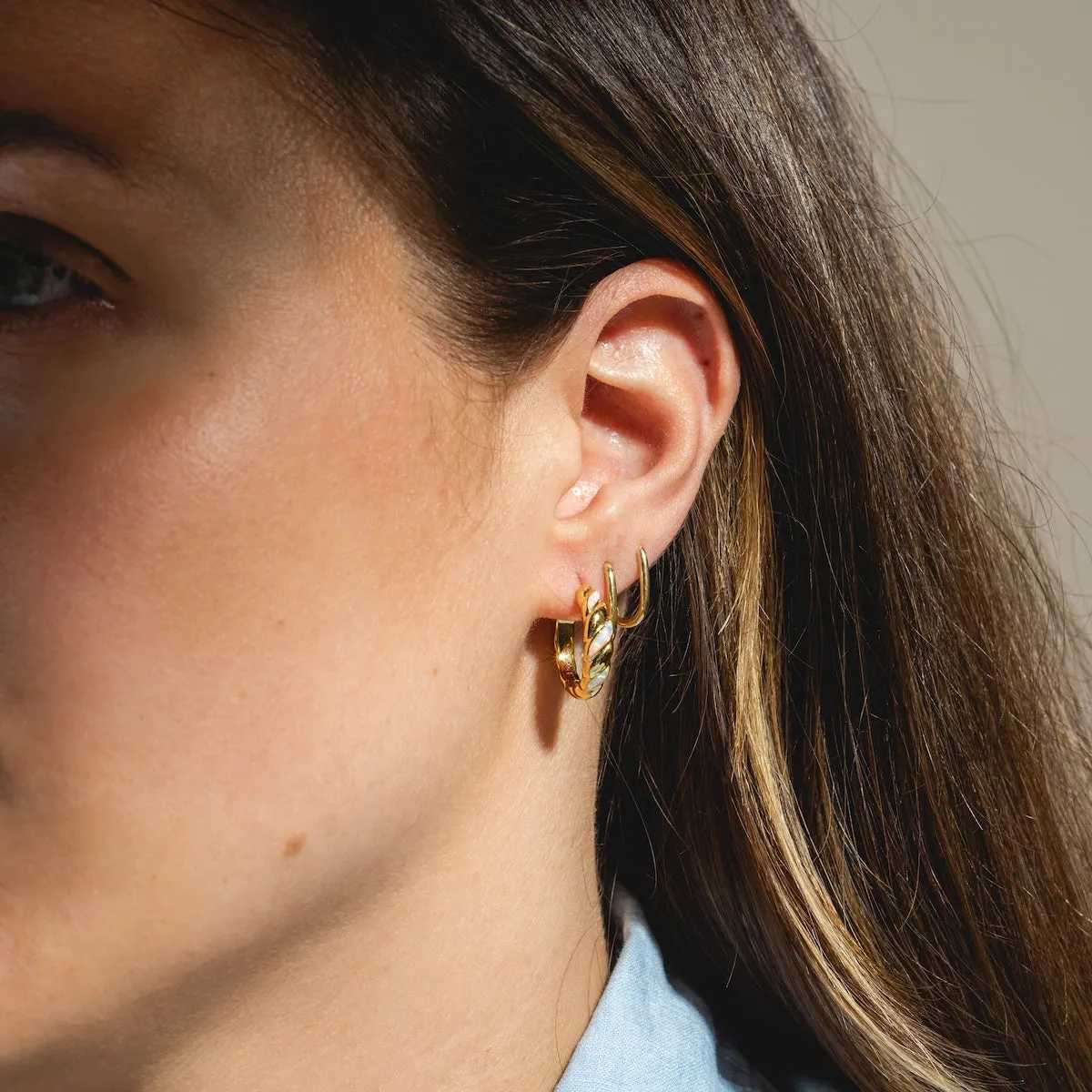 Classic Opal Inlay Hoops
