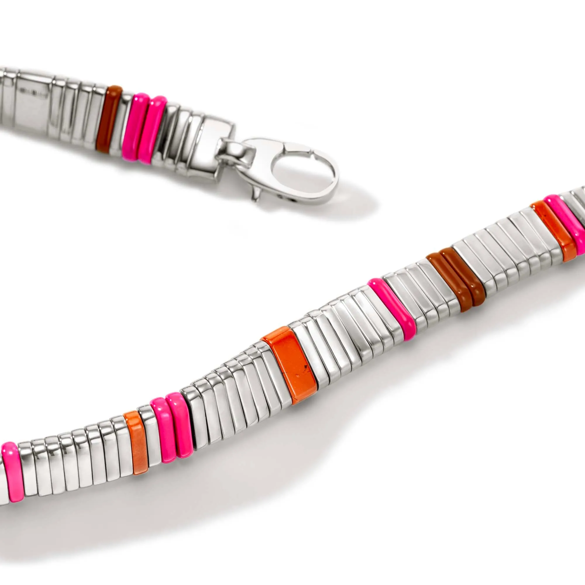 Colorblock Choker, Silver|NBS9010511PKORRJ