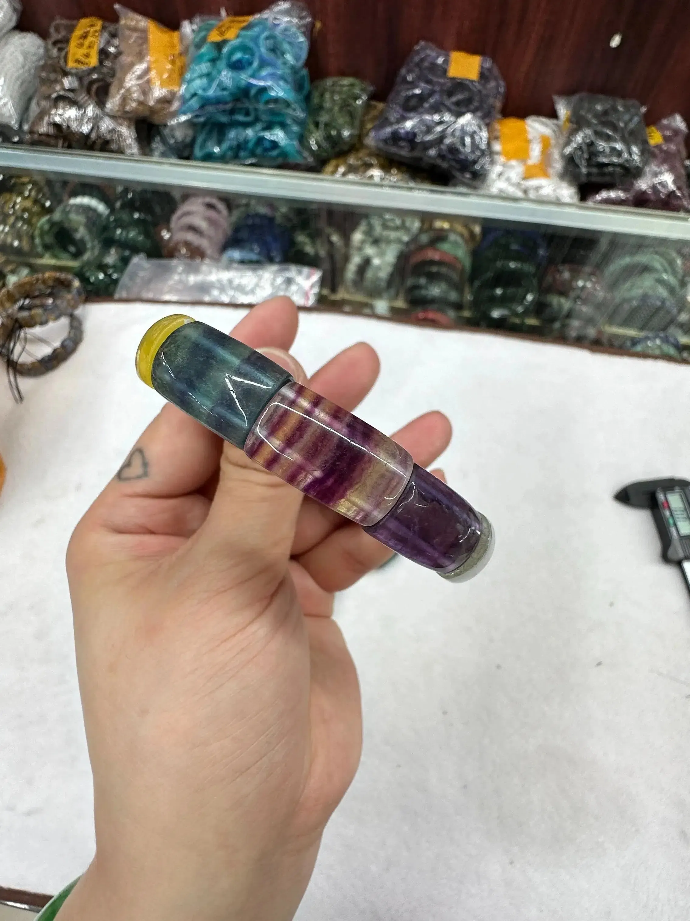 Colorful Big Beads Fluorite Bracelet