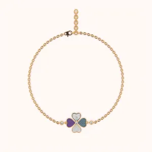 Colorful Clover Silver Bracelet