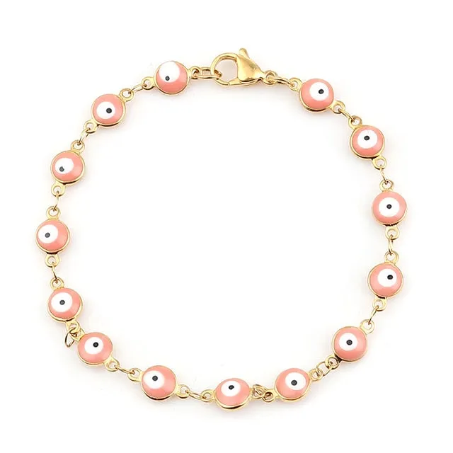 Colorful Evil Eye Enamel Bacelet
