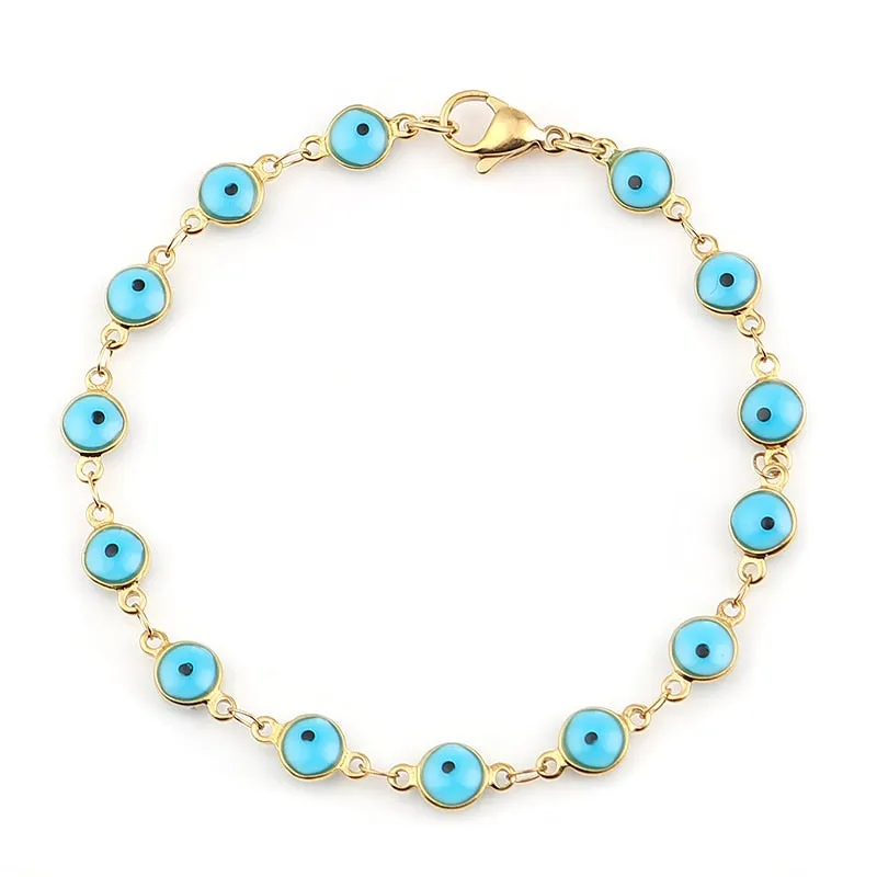 Colorful Evil Eye Enamel Bacelet