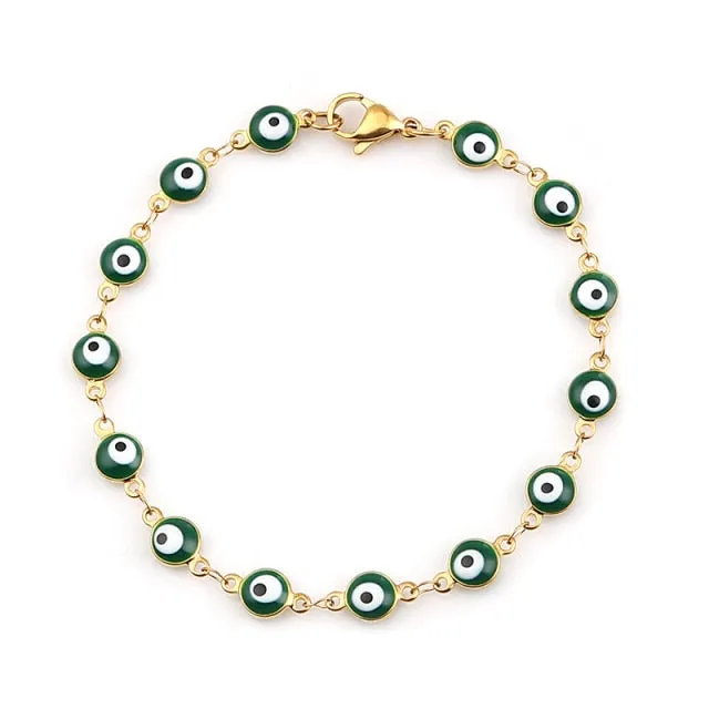 Colorful Evil Eye Enamel Bacelet
