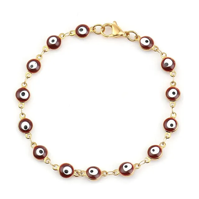 Colorful Evil Eye Enamel Bacelet