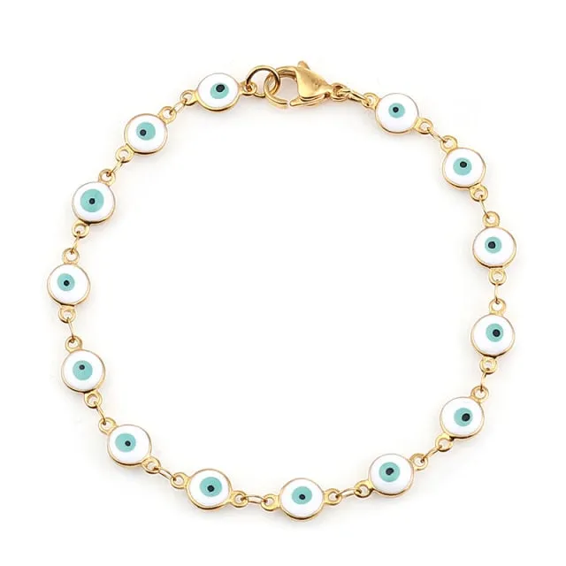 Colorful Evil Eye Enamel Bacelet