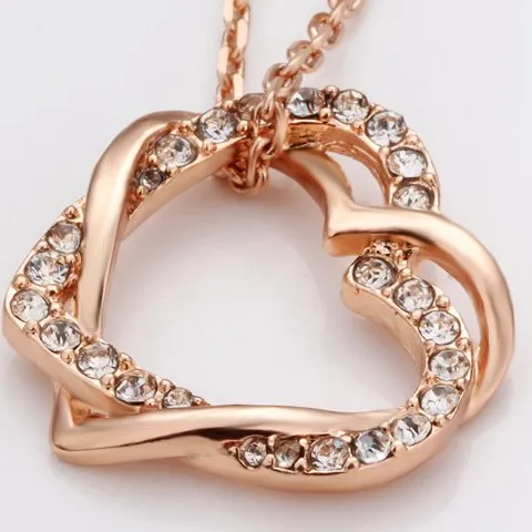 Crystal Double Heart Necklaces