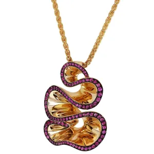 De Grisogono Zigana Pink Sapphire 18k Rose Gold Pendant Necklace