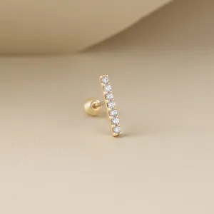 Della Piercing in Yellow Gold with Cubic Zirconia