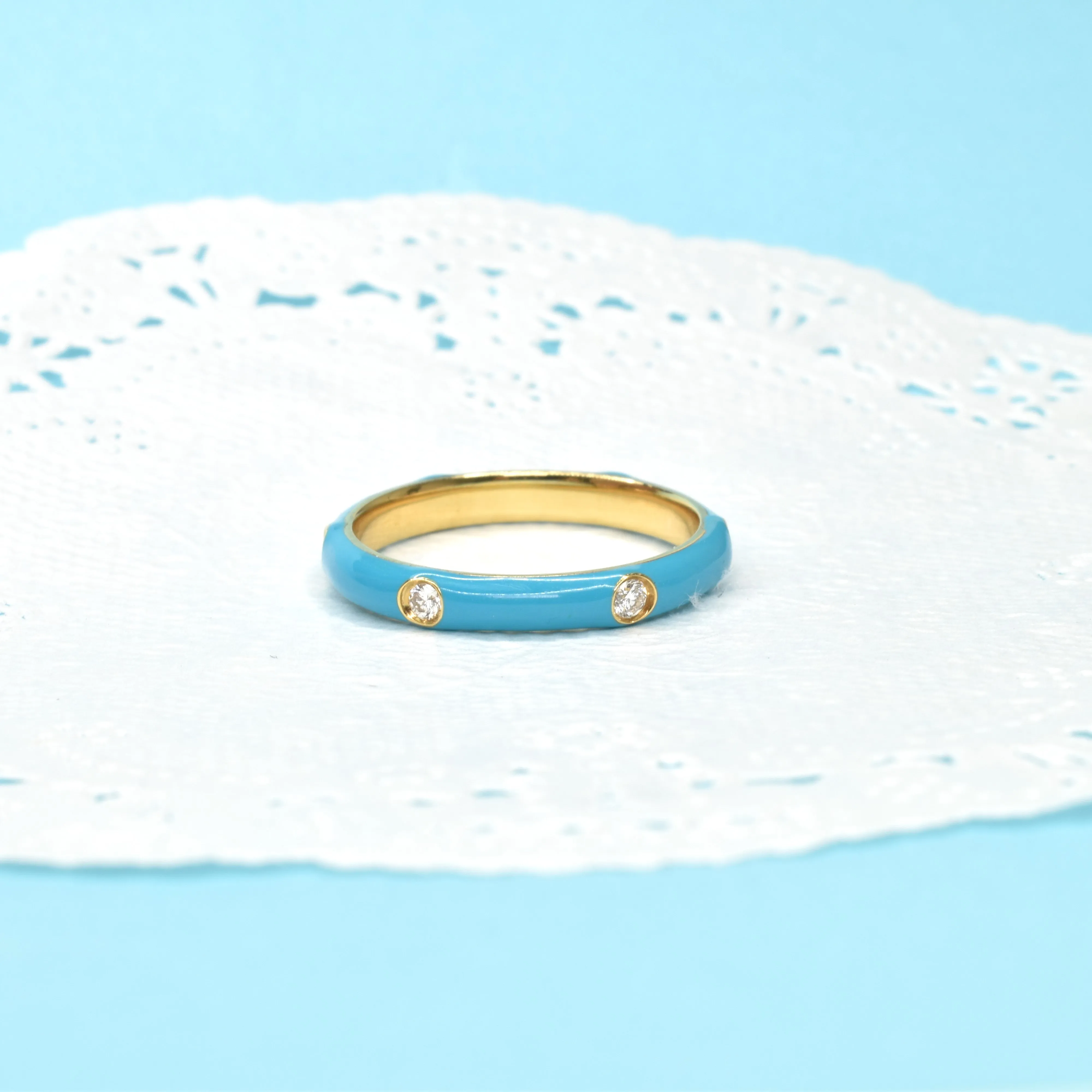 Diamond and Enamel Band