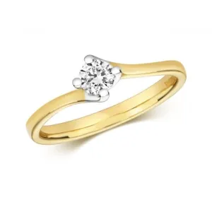 Diamond Jewellery 9ct Twist Solitaire Gold Rings RD602