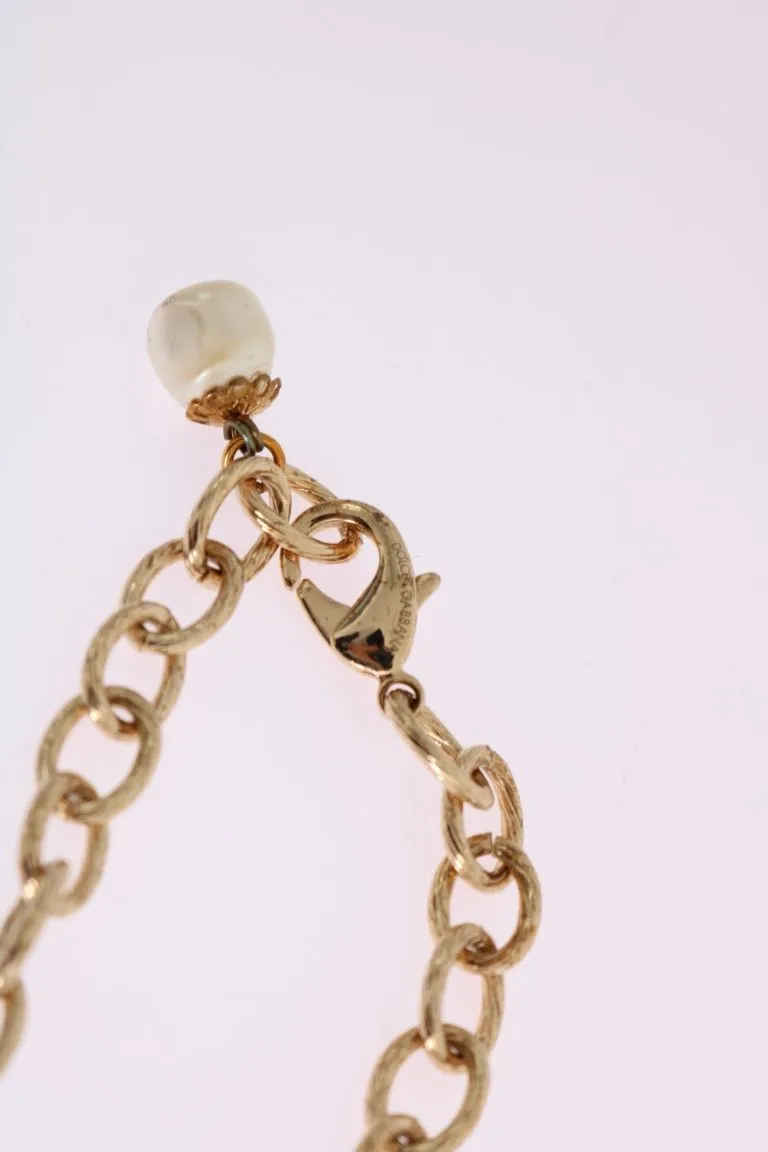 Dolce & Gabbana Elegant Gold Crystal Statement Choker