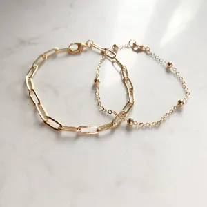 Double Gold Bracelet Set | Stevie & Aria Layered Bracelet Duo