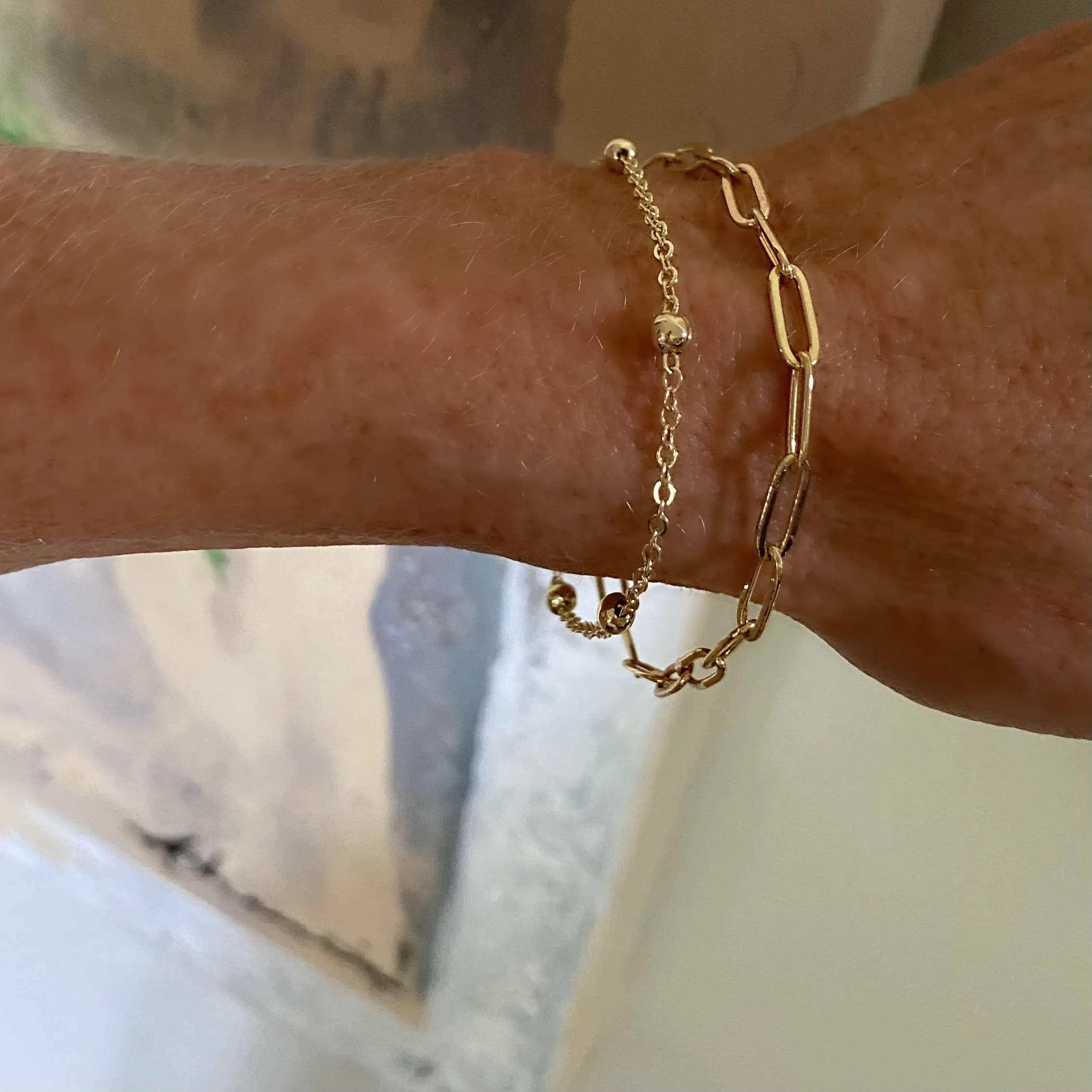 Double Gold Bracelet Set | Stevie & Aria Layered Bracelet Duo