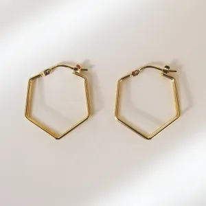 Double Lined Hexagon Hoops