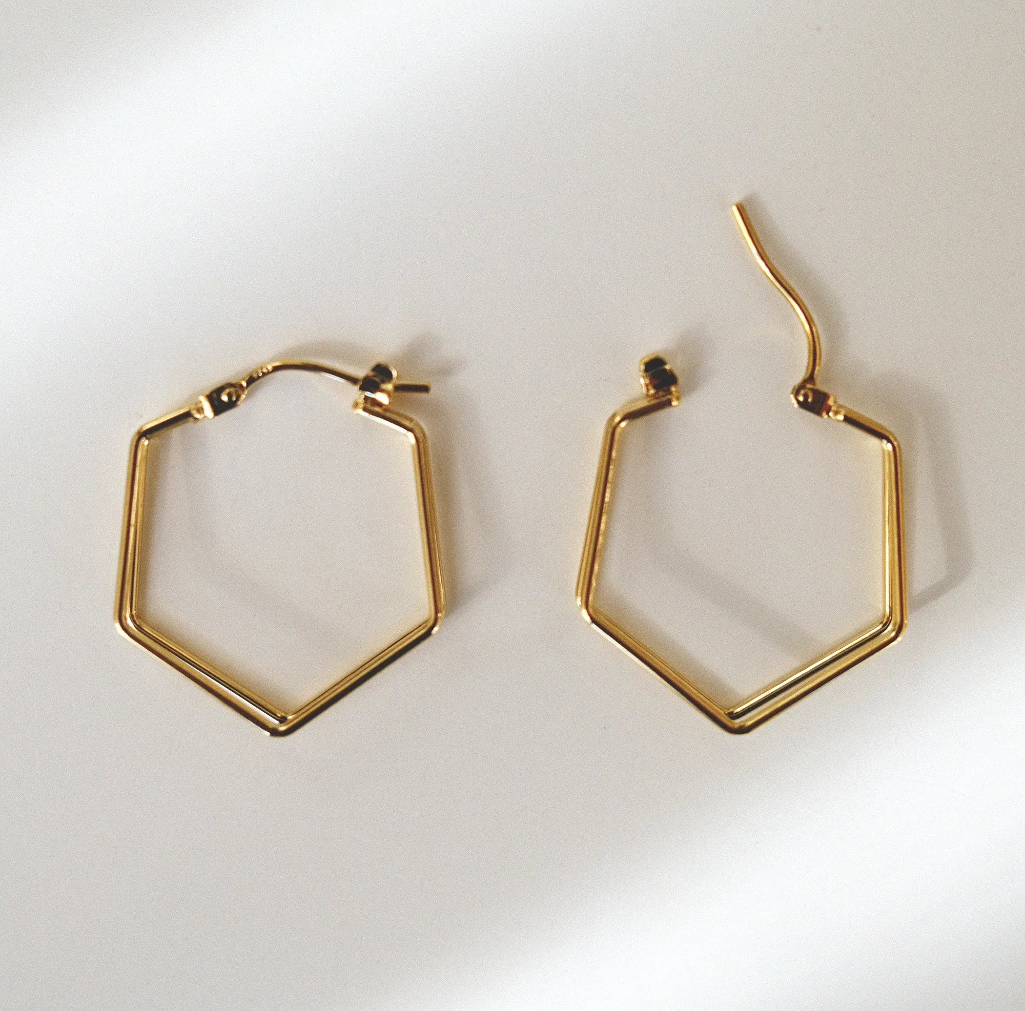 Double Lined Hexagon Hoops