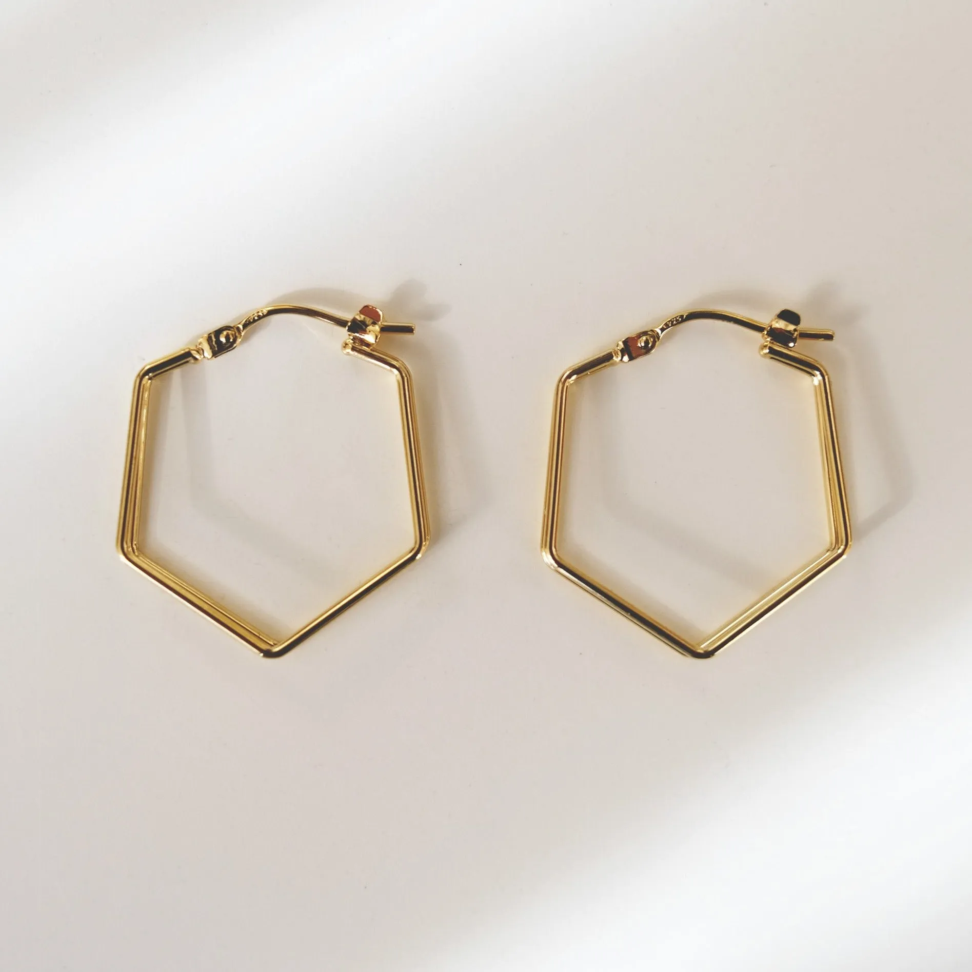 Double Lined Hexagon Hoops