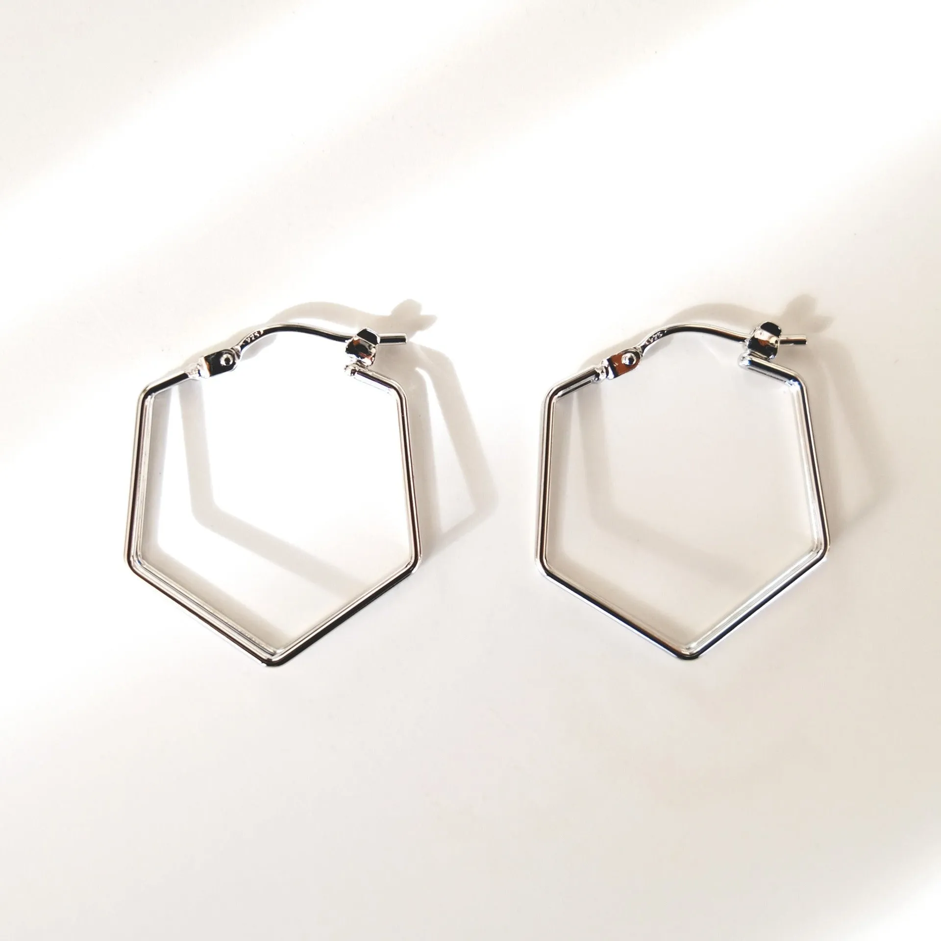 Double Lined Hexagon Hoops