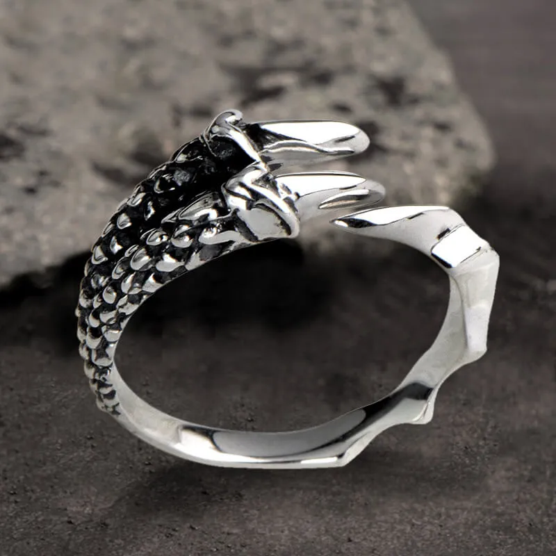 Dragon Claw Sterling Silver Open Ring
