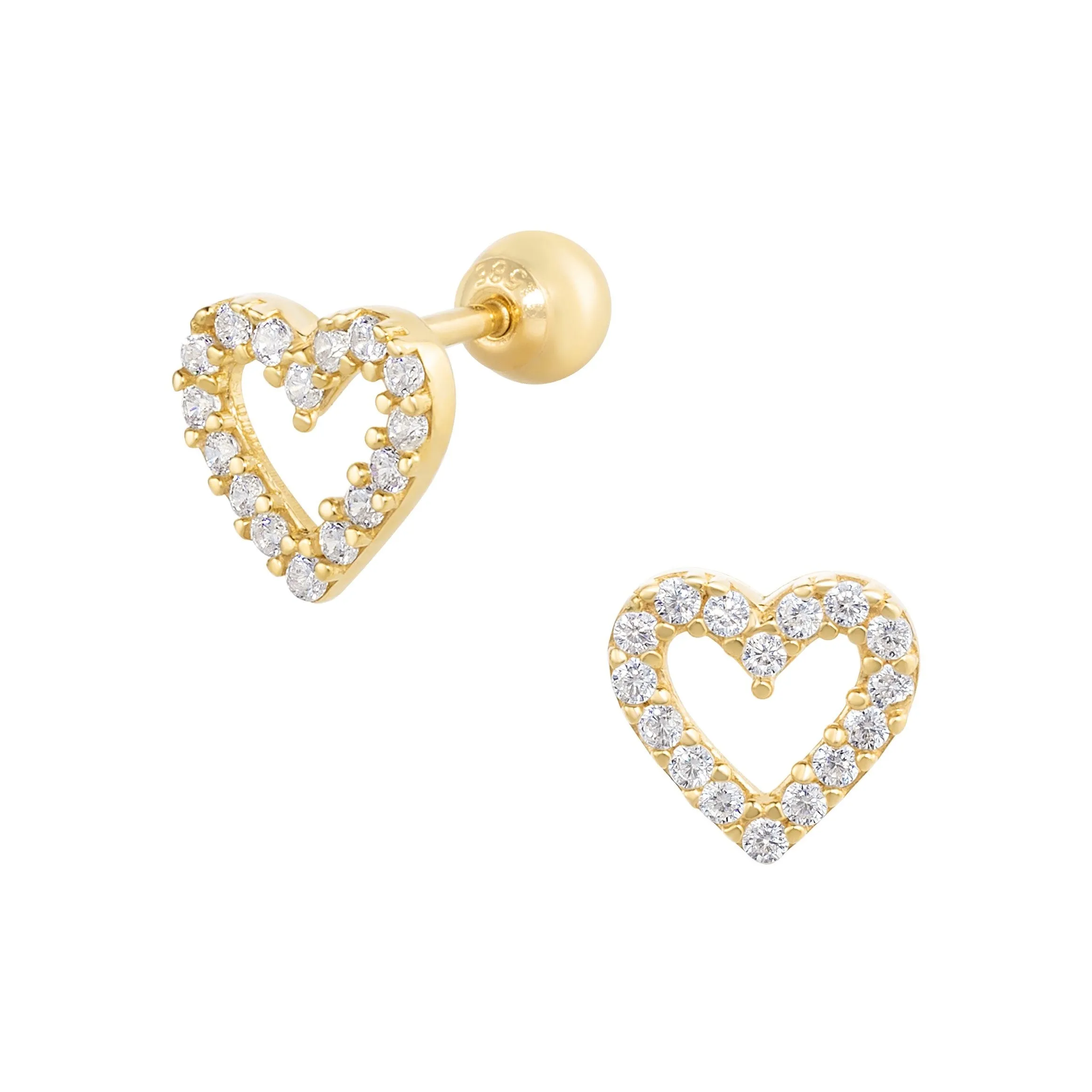 Dylis Piercing in Yellow Gold with Cubic Zirconia